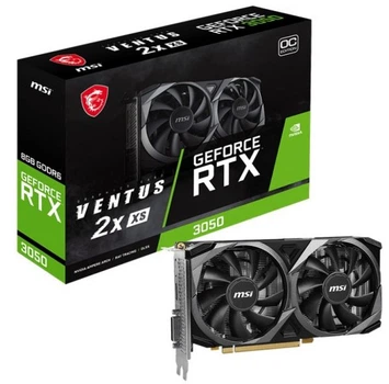 Видеокарта GeForce rtx 3050, msi, ventus 2x xs oc, 8Gb gddr6, 128-bit, dvi-d/hdmi/dp, 1807/14000 MHz, 6-pin (rtx 3050 ventus 2x xs 8g oc)