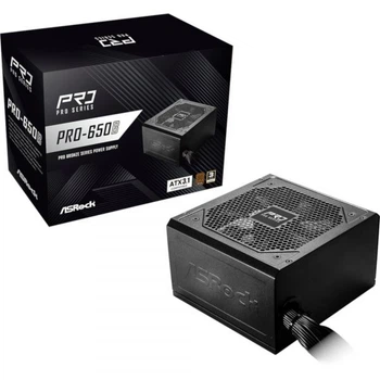 ASROCK Блок живлення 650w, 80 Pluse bronze, atx 3.1, 120m m Fan pro-650b