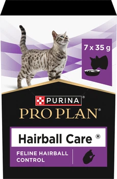 Вологий додатковий корм для дорослих котів Purina Pro Plan Hairball Care для виведення проковтнутої шерсті 7x35 г (8445292296885)