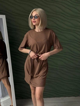 Літня сукня з поясом Fashion 50/528 капучіно