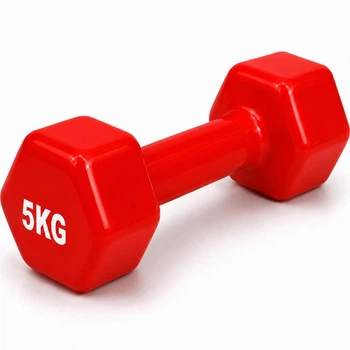 Гантель металлическая с виниловым покрытием 5 кг 1 шт Feel Fit Красная