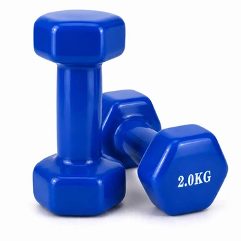 Гантель металлическая с виниловым покрытием 2 кг 2 шт Feel Fit Синий