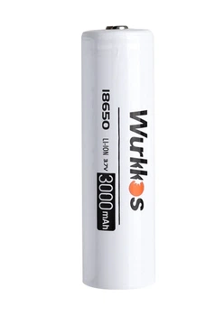Аккумулятор 18650 Wurkkos 3000 mAh литий-ионный Li-Ion для мощных фонариков 3,6V Выпуклый плюс (19298)