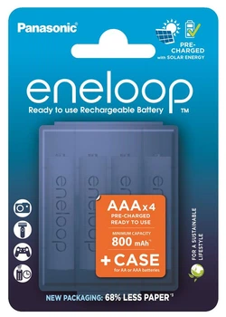 Аккумулятор Panasonic Eneloop AAA NI-MH 800 мАч 4 шт с кейсом (BK-4MCDEC4CP)