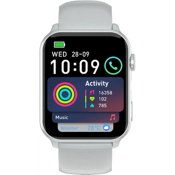 Смарт-годинник Blackview R30 Max 1,91" 280x320 TFT Bluetooth 450 мА пульсометр крокомір мікрофон Silver (6931548323167)