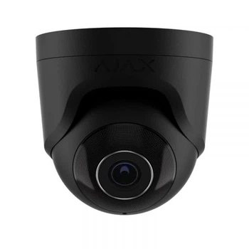IP-камера дротова Ajax TurretCam, 5мп, 4 мм, Poe, True wdr, ip 65, ік 35 м, аудіо, кут огляду 75°до 85°, купольна, чорна 000039311