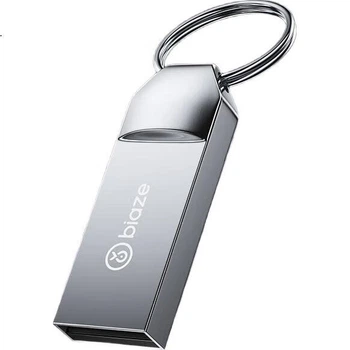 Флеш-накопитель BIAZE 32 ГБ USB 2.0, металлический корпус, подходит для использования в офисе и на работе, портативный, водонепроницаемый, большой емкости, удобен для автомобиля, UP014-Silver
