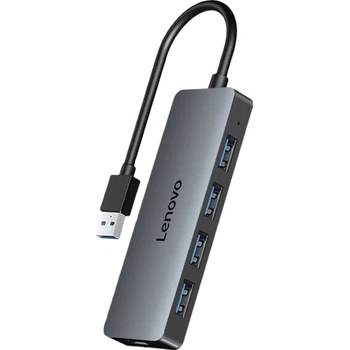 Lenovo USB3.0 Hub, 4-портовий високошвидкісний розширювальний док-станційний пристрій, кабель розширення для ноутбука, чотиривхідний адаптер-перетворювач розширення, універсальний 0,5 м