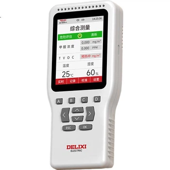 Детектор формальдегида DELIXI ELECTRIC, профессиональный тестер качества воздуха, измеритель температуры и влажности в помещении, специализированный тестер формальдегида.