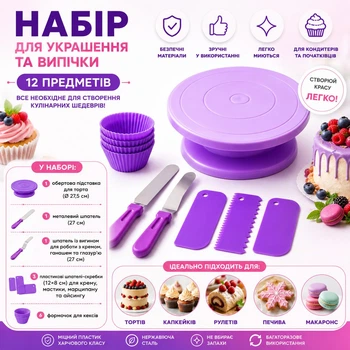 Багатофункціональний кондитерський набір 12 в 1 для випікання та декору