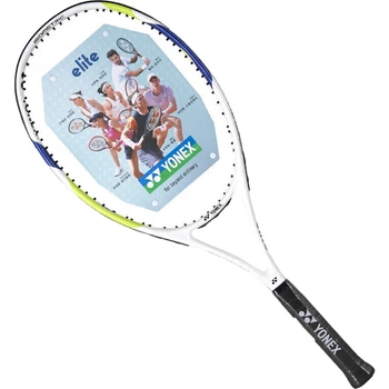 Теннисная ракетка YONEX, для начинающих, легкая и прочная, модель ELITE белого и темно-синего цвета, с предварительно натянутыми струнами.