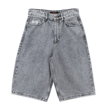 Чоловічі широкі шорти джинсові EVISU сірі 33(Р) (1044-01)