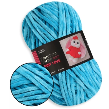 Premium Yarn Baby Love, Светло-бирюзовый №383, 100% полиэстер, 100г/120м, для вязания игрушек, детской одежды, пледов, амигуруми