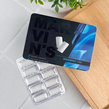Жевательная резинка без сахара Marvin’s Spearmint Vibe 10 шт — с ксилитом для защиты от кариеса и свежего дыхания