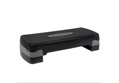 Степ-платформа 2-уровневая EasyFit EF-0540-GY Step-B, 68×28 см, высота 10–15 см, черно-серая — для фитнеса и аэробики