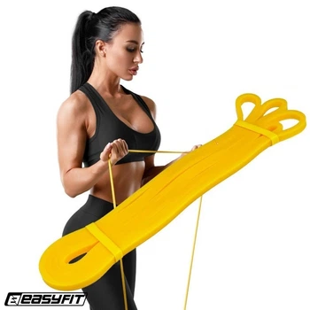 Эспандер-петля EasyFit EF-2654-1, Жёлтая, латекс, сопротивление 1–6 кг – для фитнеса и кроссфита