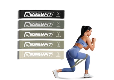 Резинки для фитнеса и спорта EasyFit MonoBand EF-1813-GY набор 5 шт 2,5- 20 кг Серый