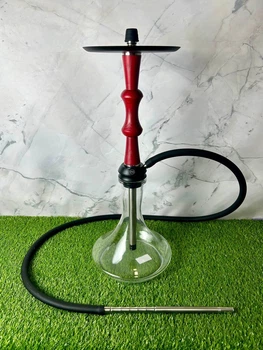 Кальян Aroma Hookah Wood Ruby Red — кальян из нержавеющей стали с красной деревянной вставкой, высота 60 см