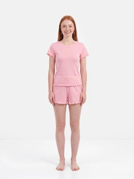 Пижама (футболка + шорты) женская хлопковая BARWA garments 0355/356 M Розовая (2113553562180)