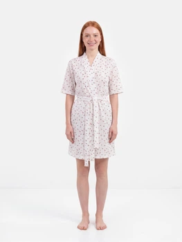Халат женский хлопковый летний BARWA garments 0375 L Белый (2110003753129)