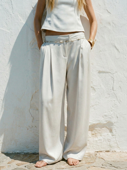 Широкі атласні штани Zara 8285/907 S Молочні (08285907808S)
