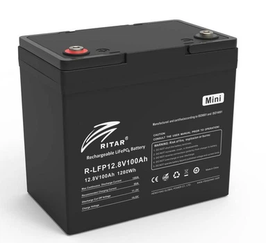 Акумуляторна електрична батарея літієва Ritar R-LFP12.8V100AH-MINI
