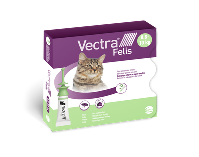 Противопаразитарные капли Vectra Felis (Ветра Фелис) на холку от блох и клещей для котов - 3 пипетки/уп по 0,9 мл C20