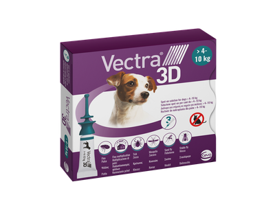 Капли на холку Vectra 3D (Вектра 3D) от внешних паразитов для собак весом от 4 до 10 кг – 3 пипетки/уп по 1.6 мл C16