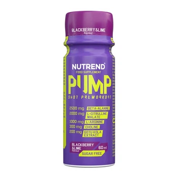 Предтренировочный без кофеина Nutrend Pump Shot, 60 мл - Ежевика-лайм