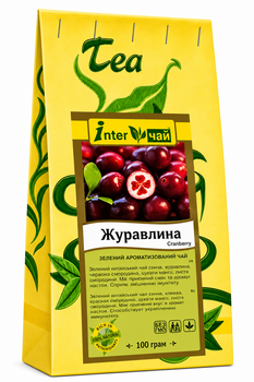Чай зелёный ароматизированный “Клюква Cranberry” Inter Чай, 100 г