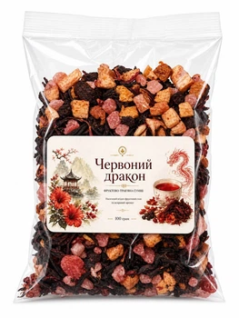 Чай фруктово-травяной «Червоний дракон» 100 г | ягодный чай | каркаде с фруктами