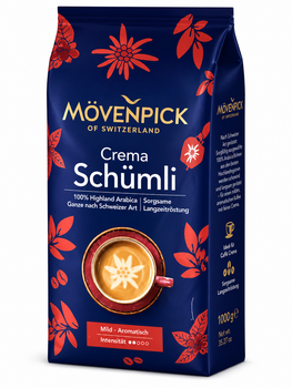 Кава в зернах Movenpick Crema Schümli 1 кг — 100% Highland Arabica