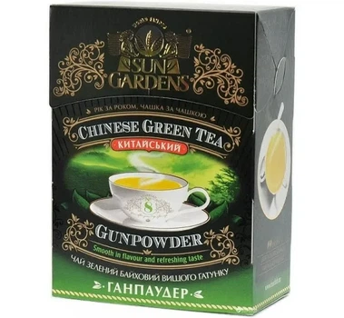 Зеленый чай Sun Gardens Gunpowder (Гандпаудер) 100г заварка