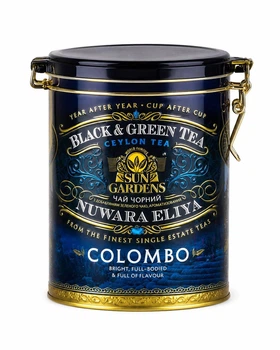 Чай чорний із зеленим Sun Gardens Nuwara Eliya Colombo в бляшанці