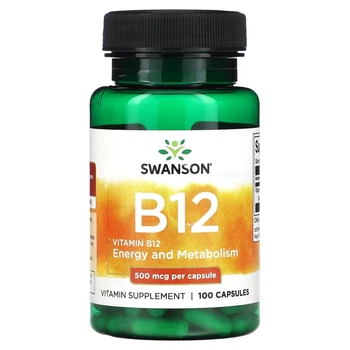 Цианокобаламин B-12 Swanson (Vitamin B-12 Cyanocobalamin) 500 мкг 100 капсул