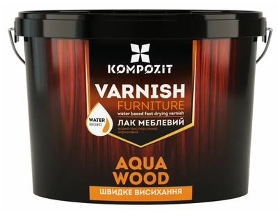 Лак меблевий прозорий акриловий шовковисто-матовий Kompozit AQUA WOOD 0,75 л