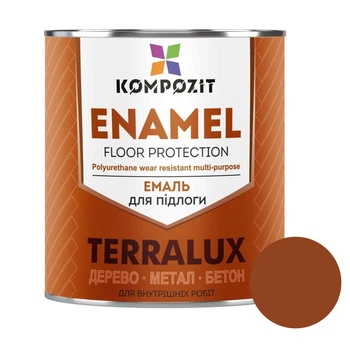 Емаль для підлоги TERRALUX, Kompozit, Глянцева, Червоно-коричнева, 0,9 кг