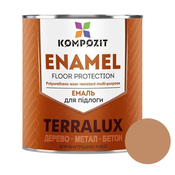 Емаль для підлоги TERRALUX, Kompozit, Глянцева, Жовто-коричнева, 2,8 кг
