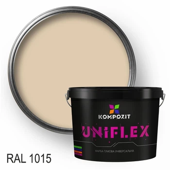 Фарба гумова універсальна UNIFLEX Kompozit, 0,9 кг, RAL 1015 Слонова кістка