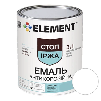 Грунт-емаль 3в1 по іржі антикорозійна для металу матова ELEMENT 0.7кг Біла