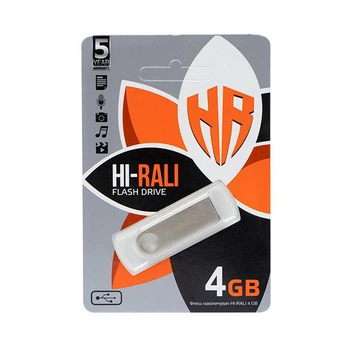 USB Flash Hi-Rali Shuttle, 4 Гб., Стальной - 259137