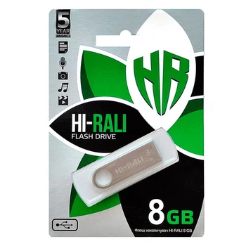 USB Flash Hi-Rali Shuttle, 8 Гб., Срібний - 318895