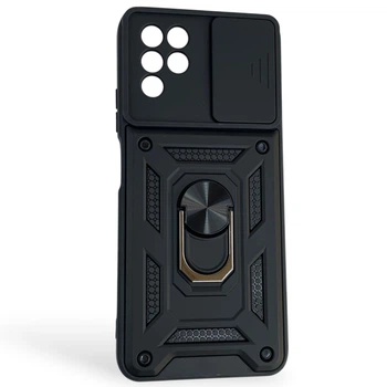 Чехол противоударный для ZTE Blade V30 Vita с магнитной пластиной со шторкой на камере черный