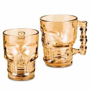 Келихи пивні High Quality Череп 500 мл 2 шт (R2980) Бурштиновий