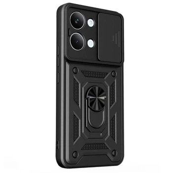 Чехол Primo Shockproof для Poco X8 Pro Max - противоударный, с подставкой и шторкой для камеры - Black
