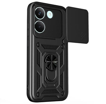 Чехол Primo Shockproof для Poco X8 Pro - противоударный, с подставкой и шторкой для камеры - Black