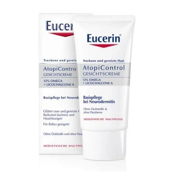 Крем для лица, AtopiControl Face cream 12% Omega Licochalcone A, Сeramides, Eucerin, 50 мл