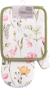 Набор прихваток для кухни ARDESTO Spring flowers 18х20 см + 18х30 см белый (ART14FL)