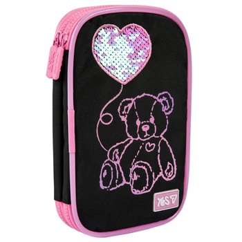 Пенал м'який Yes PH-35 з LED Pink Bear 533777