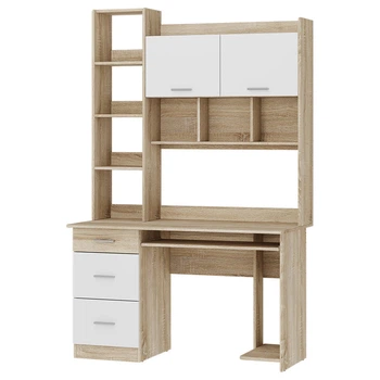 Комп'ютерний стіл Еверест Школяр 6 125х60х196 см Комбі Дуб Сонома Білий